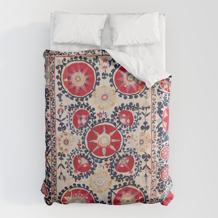 Shakhrisyabz Suzani Southwest Uzbekistan Embroidery Print Duvet Cover Gallery Image 6