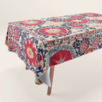 Shakhrisyabz Suzani Southwest Uzbekistan Embroidery Print Tablecloth Gallery Image 1