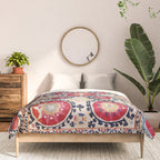 Shakhrisyabz Suzani Southwest Uzbekistan Embroidery Print Comforter Gallery Image 3