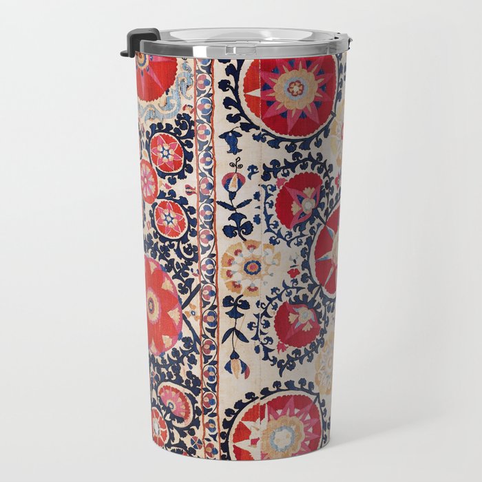Shakhrisyabz Suzani Southwest Uzbekistan Embroidery Print Travel Mug Gallery Image 3