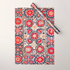 Shakhrisyabz Suzani Southwest Uzbekistan Embroidery Print Wrapping Paper Gallery Image 1
