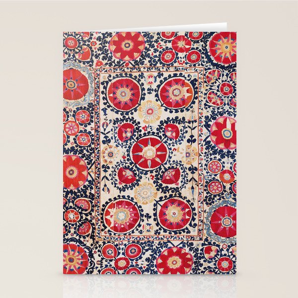 Shakhrisyabz Suzani Southwest Uzbekistan Embroidery Print Stationery Card Gallery Image 1