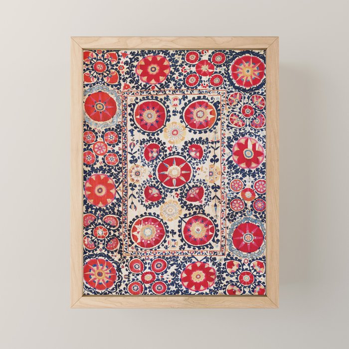 Shakhrisyabz Suzani Southwest Uzbekistan Embroidery Print Mini Art Print Gallery Image 1