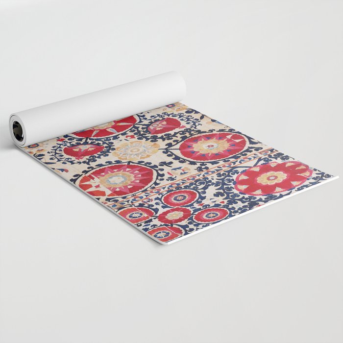 Shakhrisyabz Suzani Southwest Uzbekistan Embroidery Print Yoga Mat Gallery Image 2