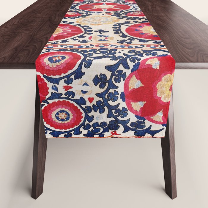 Shakhrisyabz Suzani Southwest Uzbekistan Embroidery Print Table Runner Gallery Image 1