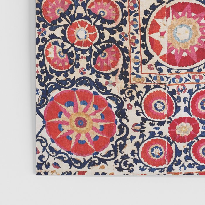 Shakhrisyabz Suzani Southwest Uzbekistan Embroidery Print Poster Gallery Image 3