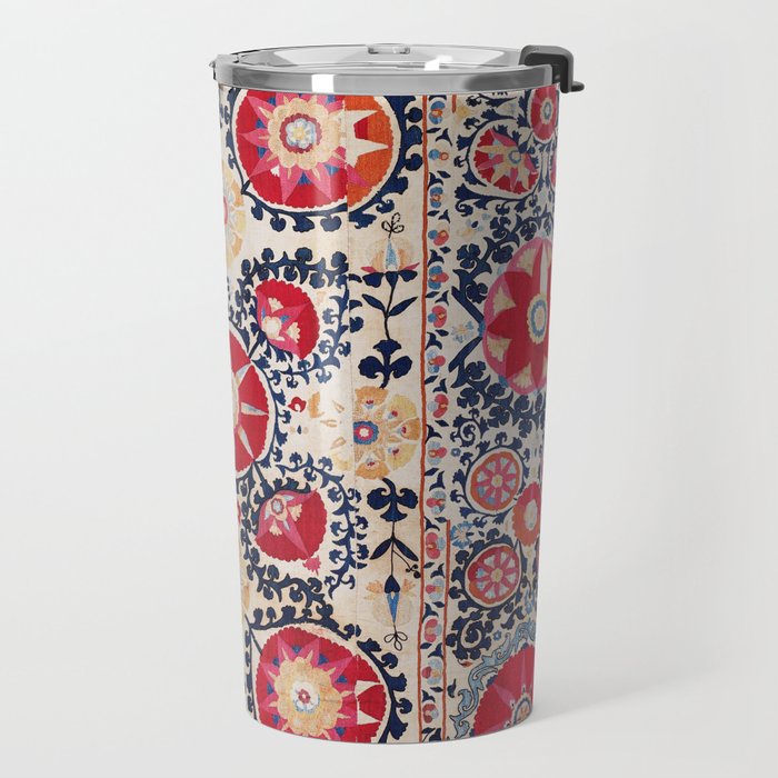 Shakhrisyabz Suzani Southwest Uzbekistan Embroidery Print Travel Mug Gallery Image 2