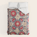 Shakhrisyabz Suzani Southwest Uzbekistan Embroidery Print Comforter Gallery Image 6