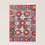 Shakhrisyabz Suzani Southwest Uzbekistan Embroidery Print Stationery Card Gallery Image 2