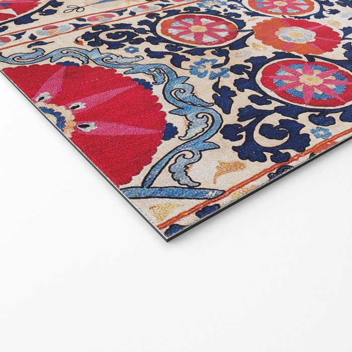 Shakhrisyabz Suzani Southwest Uzbekistan Embroidery Print Welcome Mat Gallery Image 2