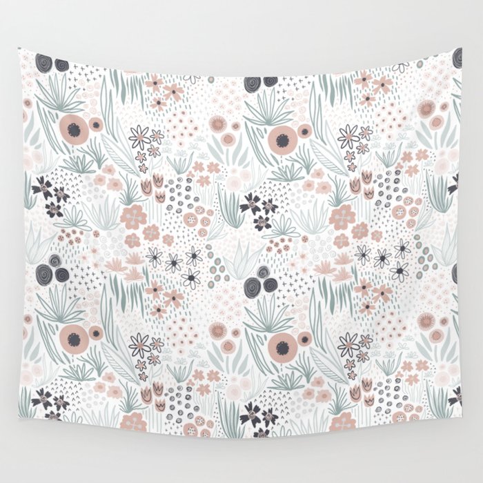 Winter Flower Meadow Wall Tapestry Gallery Image 4