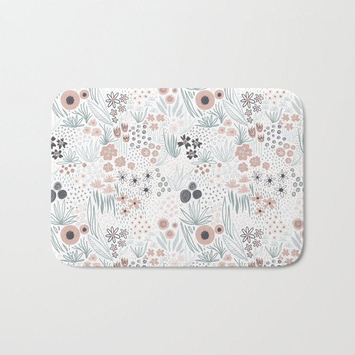 Winter Flower Meadow Bath Mat Gallery Image 1
