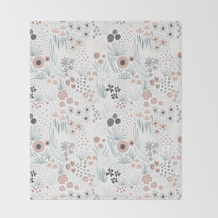 Winter Flower Meadow Throw Blanket Gallery Image 2