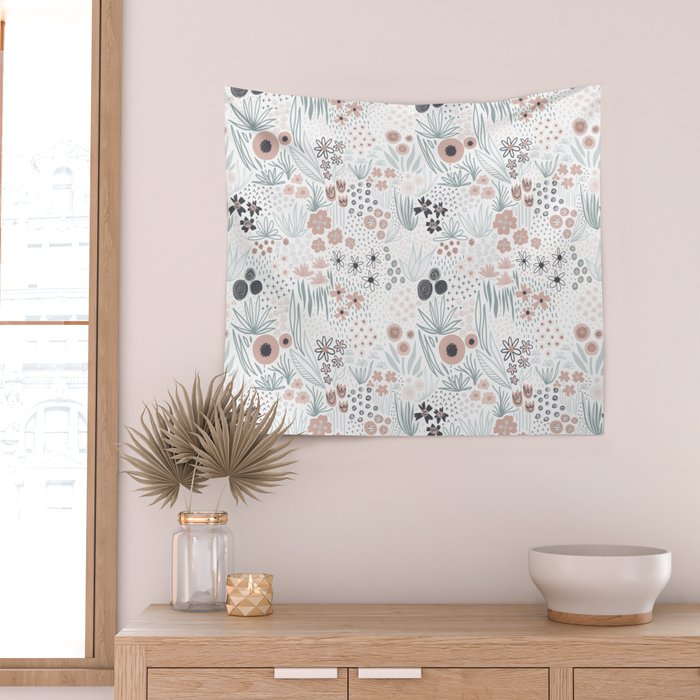 Winter Flower Meadow Wall Tapestry Gallery Image 2