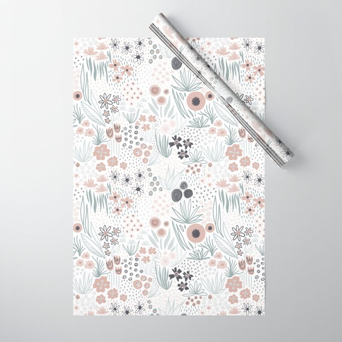 Winter Flower Meadow Wrapping Paper Gallery Image 1