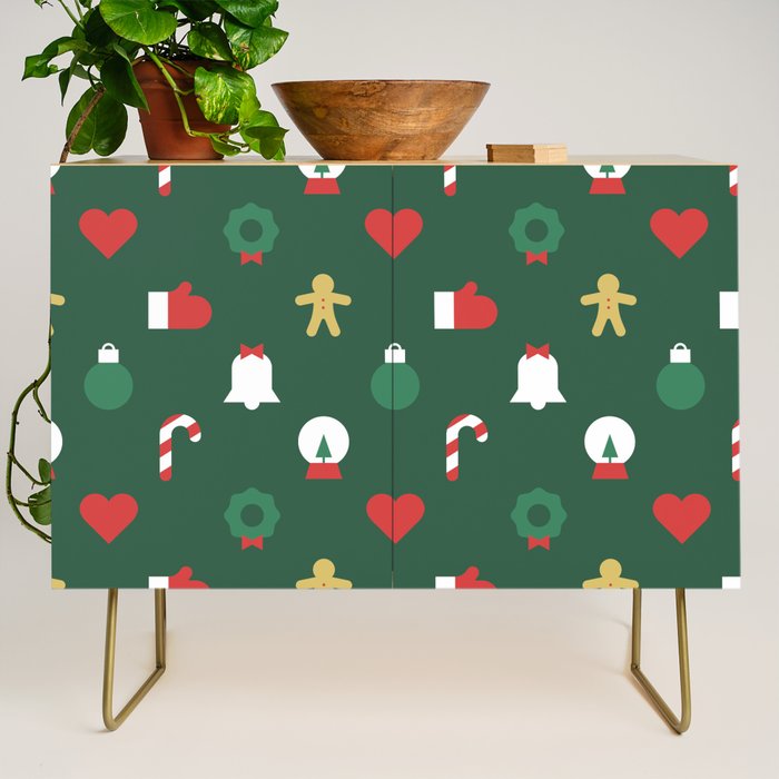 Geometric christmas decoration pattern Credenza Gallery Image 1
