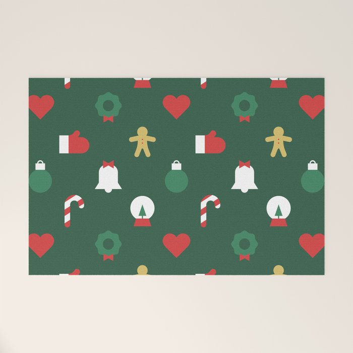 Geometric christmas decoration pattern Welcome Mat Gallery Image 1