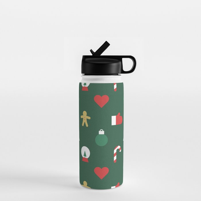 Geometric christmas decoration pattern Water Bottle Gallery Image 1