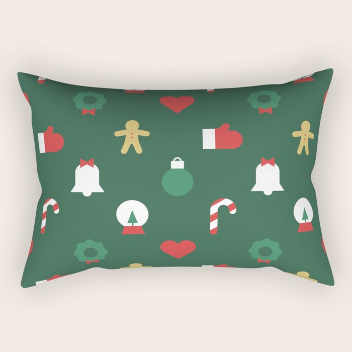 Geometric christmas decoration pattern Rectangular Pillow Gallery Image 2