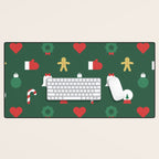 Geometric christmas decoration pattern Desk Mat Gallery Image 1