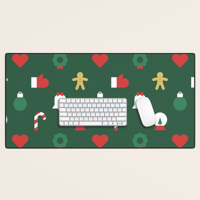 Geometric christmas decoration pattern Desk Mat Gallery Image 1