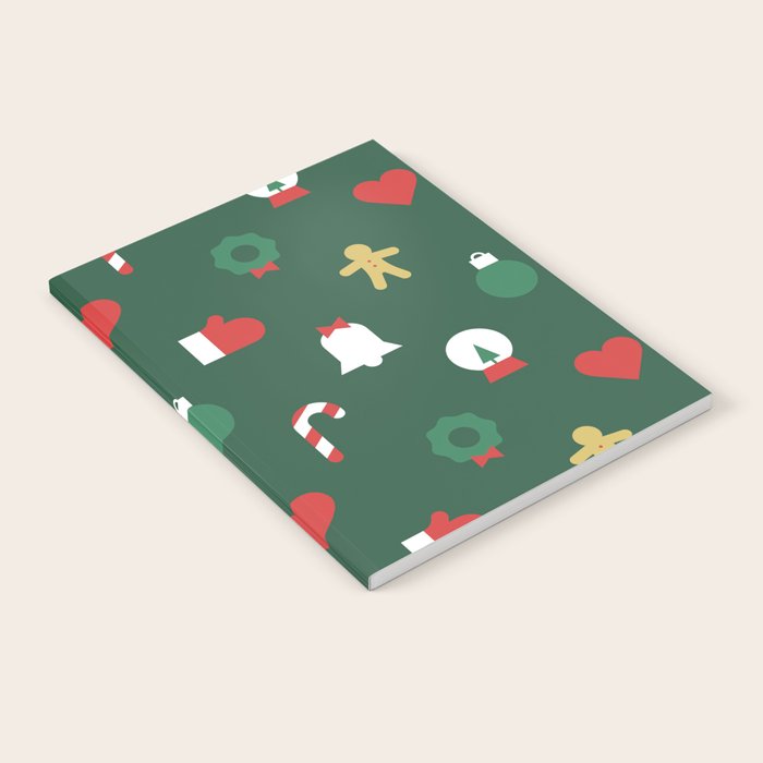 Geometric christmas decoration pattern Notebook Gallery Image 1