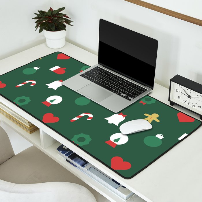 Geometric christmas decoration pattern Desk Mat Gallery Image 2