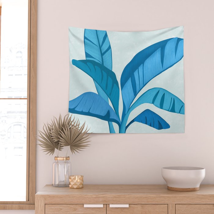 Banana Tree Blues Wall Tapestry Gallery Image 2