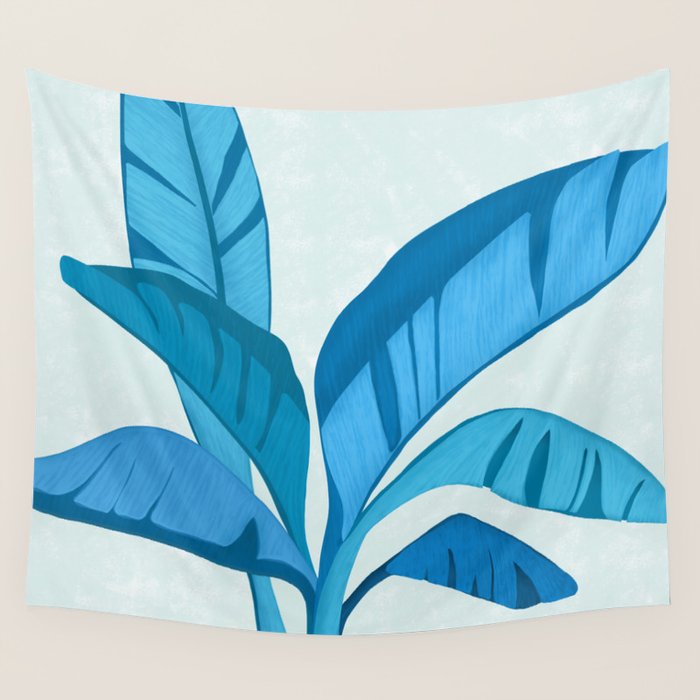 Banana Tree Blues Wall Tapestry Gallery Image 1
