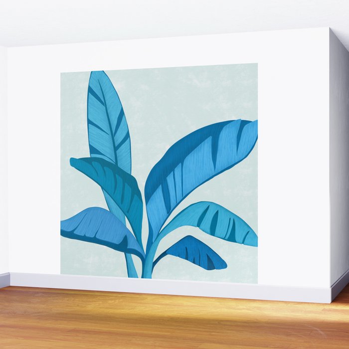 Banana Tree Blues Wall Mural Gallery Image 2