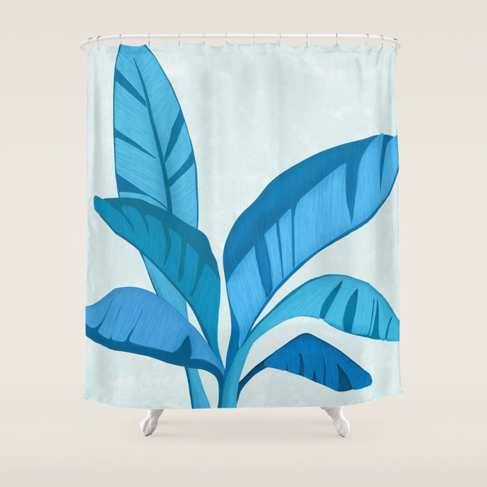 Banana Tree Blues Shower Curtain Gallery Image 1