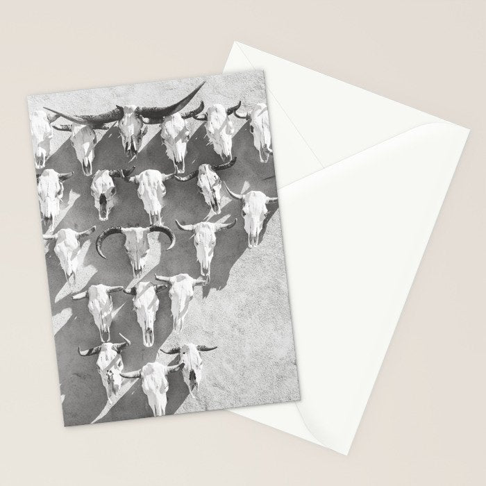 Cow Skulls - West Texas Black and White Photography Stationery Card Gallery Image 2