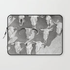 Cow Skulls - West Texas Black and White Photography Laptop Sleeve Gallery Image 1