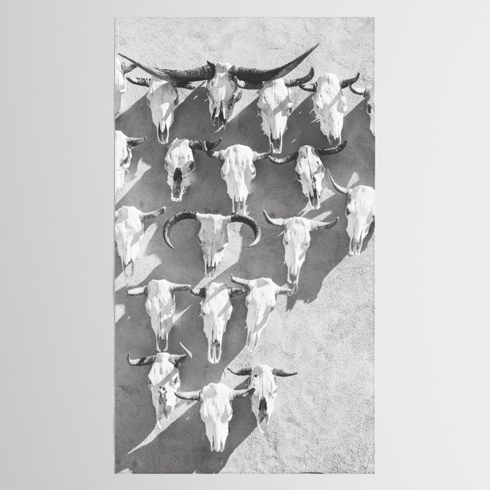 Cow Skulls - West Texas Black and White Photography Tablecloth Gallery Image 2