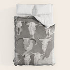 Cow Skulls - West Texas Black and White Photography Comforter Gallery Image 6