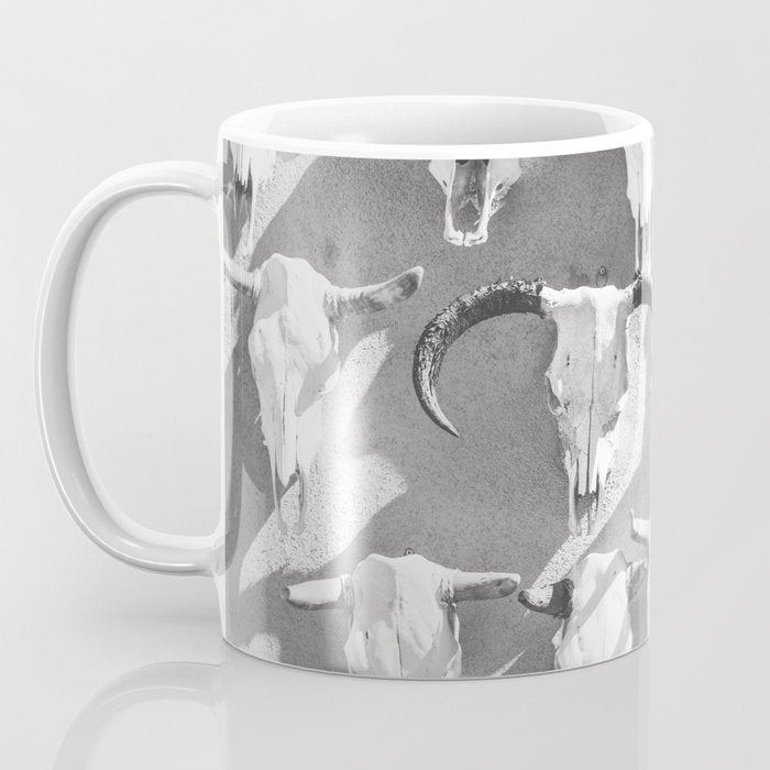 Cow Skulls - West Texas Black and White Photography Coffee Mug Gallery Image 3