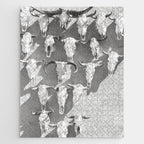 Cow Skulls - West Texas Black and White Photography Jigsaw Puzzle Gallery Image 1