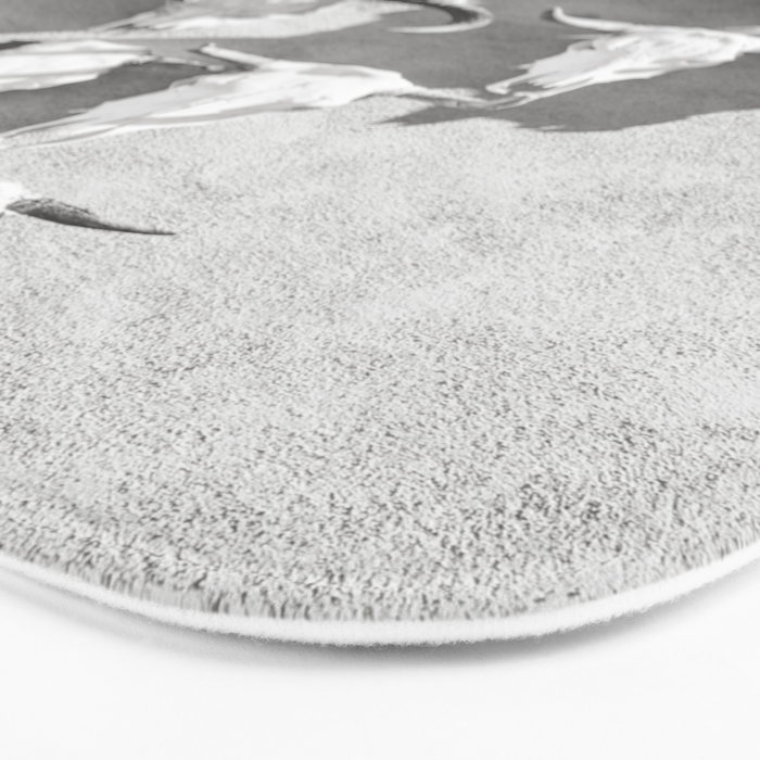 Cow Skulls - West Texas Black and White Photography Bath Mat Gallery Image 3