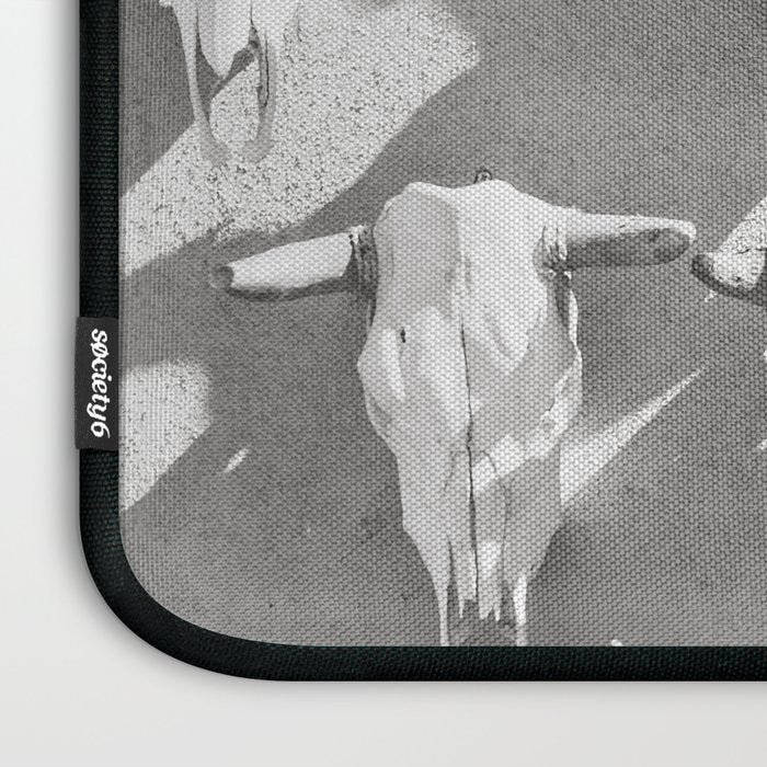 Cow Skulls - West Texas Black and White Photography Laptop Sleeve Gallery Image 3