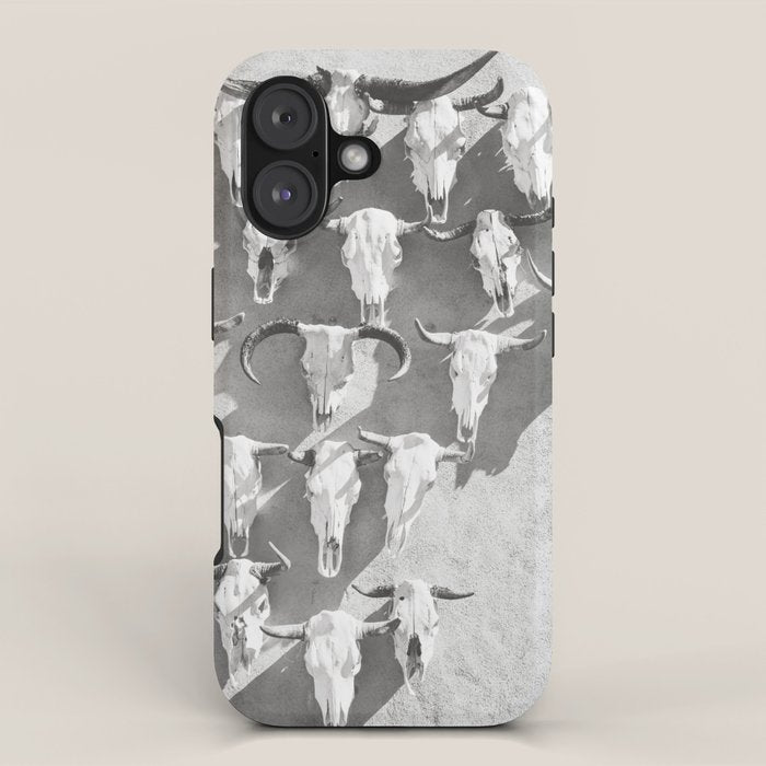Cow Skulls - West Texas Black and White Photography iPhone Case Gallery Image 1