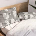 Cow Skulls - West Texas Black and White Photography Pillow Sham Gallery Image 2