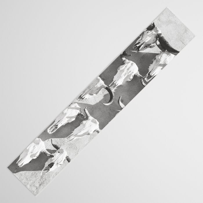 Cow Skulls - West Texas Black and White Photography Table Runner Gallery Image 3