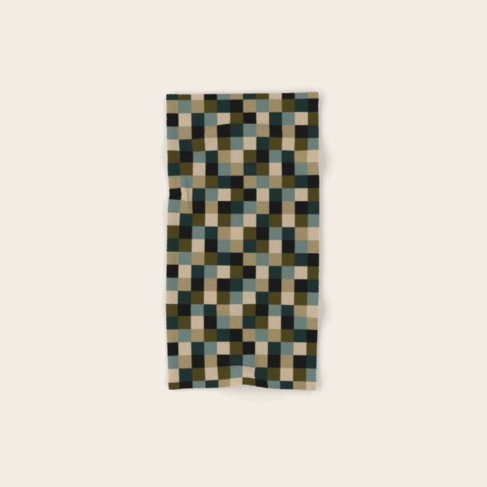 Bold Earthy Checks Pattern - Small IV Bath Towel Gallery Image 1