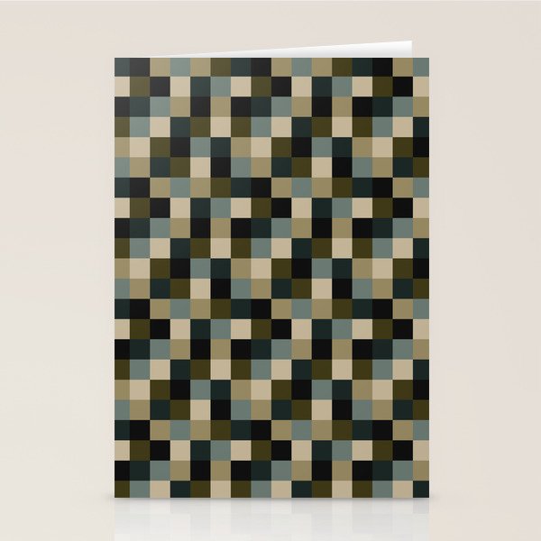 Bold Earthy Checks Pattern - Small IV Stationery Card Gallery Image 2