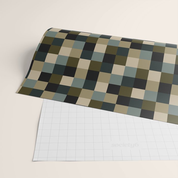 Bold Earthy Checks Pattern - Small IV Wrapping Paper Gallery Image 2