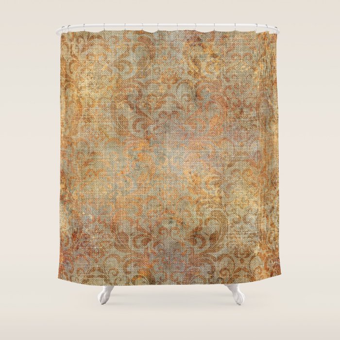 Aged Damask Texture 10 Shower Curtain Gallery Image 1