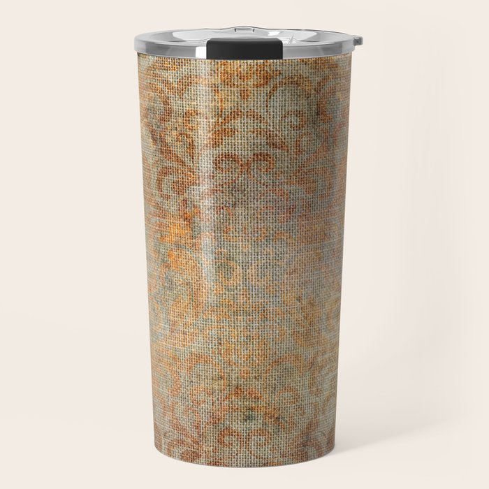 Aged Damask Texture 10 Travel Mug Gallery Image 1