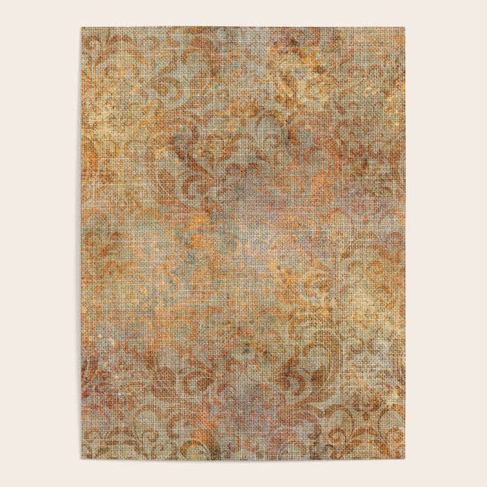 Aged Damask Texture 10 Poster Gallery Image 1