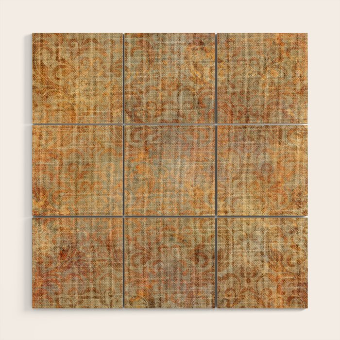 Aged Damask Texture 10 Wood Wall Art