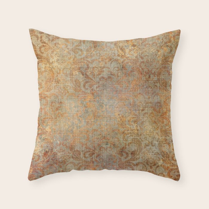 Aged Damask Texture 10 Throw Pillow Gallery Image 1